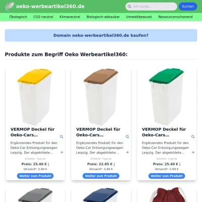 Screenshot oeko-werbeartikel360.de