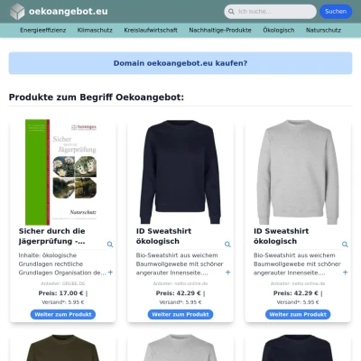 Screenshot oekoangebot.eu