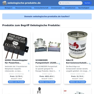 Screenshot oekologische-produkte.de