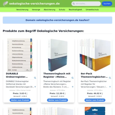 Screenshot oekologische-versicherungen.de