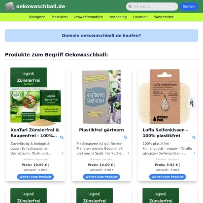 Screenshot oekowaschball.de