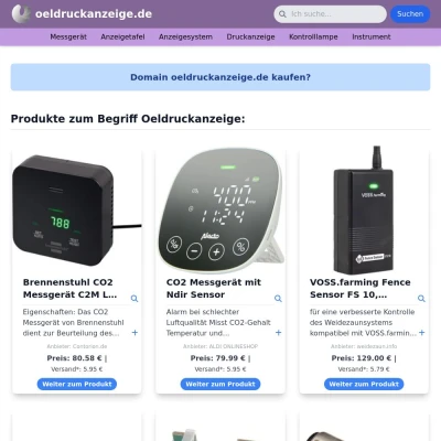 Screenshot oeldruckanzeige.de