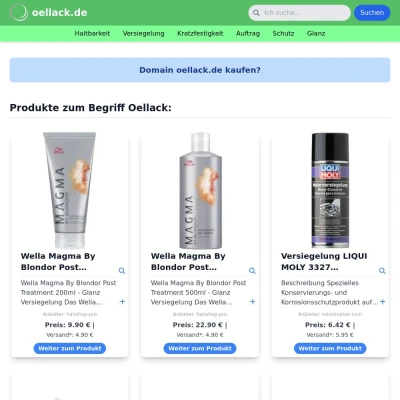 Screenshot oellack.de