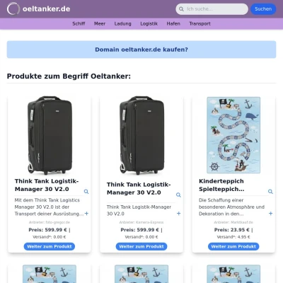 Screenshot oeltanker.de