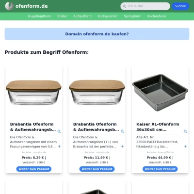 Screenshot ofenform.de