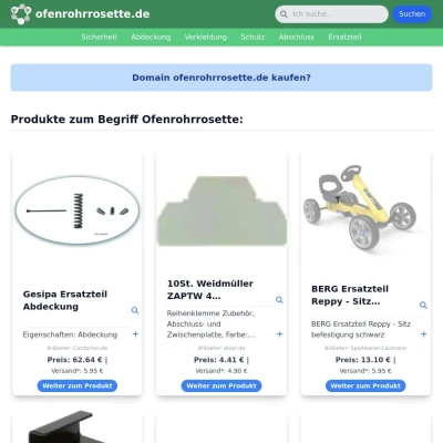 Screenshot ofenrohrrosette.de