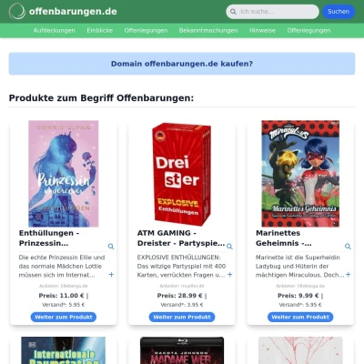 Screenshot offenbarungen.de