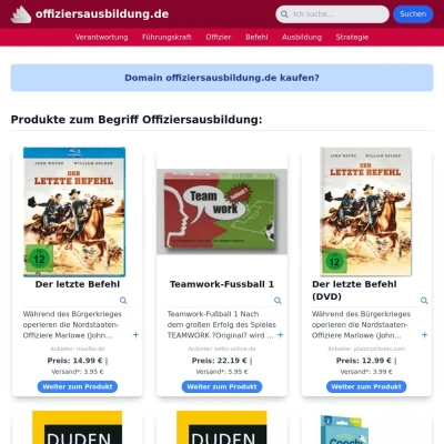 Screenshot offiziersausbildung.de