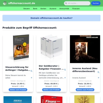 Screenshot offshoreaccount.de