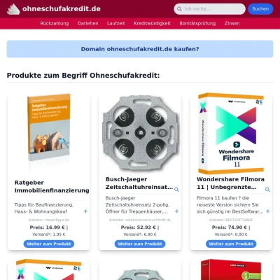 Screenshot ohneschufakredit.de