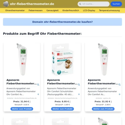 Screenshot ohr-fieberthermometer.de
