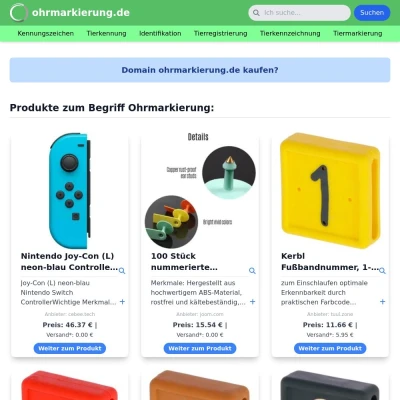 Screenshot ohrmarkierung.de