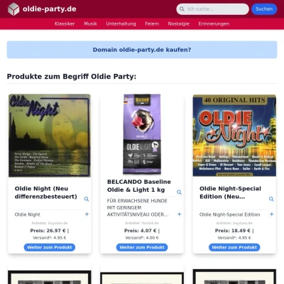 Screenshot oldie-party.de