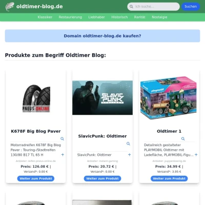Screenshot oldtimer-blog.de