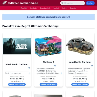 Screenshot oldtimer-carsharing.de