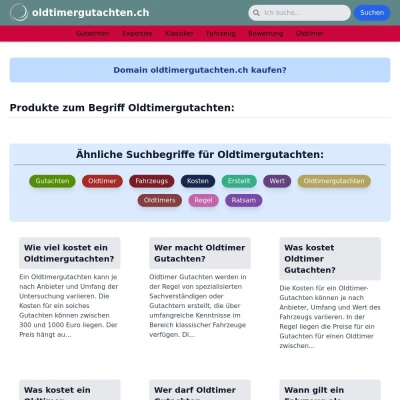 Screenshot oldtimergutachten.ch