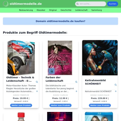 Screenshot oldtimermodelle.de