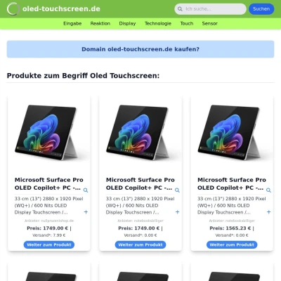 Screenshot oled-touchscreen.de