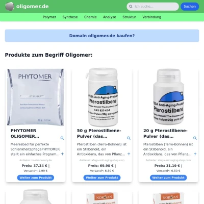 Screenshot oligomer.de