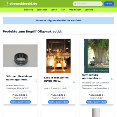 Screenshot oligonukleotid.de