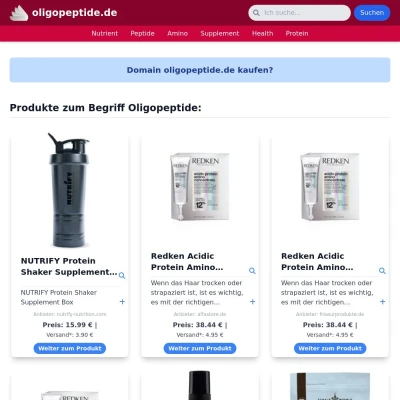 Screenshot oligopeptide.de