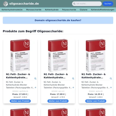 Screenshot oligosaccharide.de