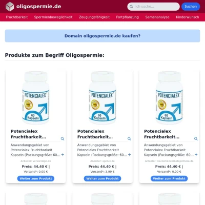 Screenshot oligospermie.de