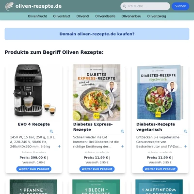 Screenshot oliven-rezepte.de