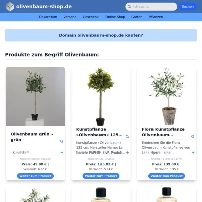 Screenshot olivenbaum-shop.de