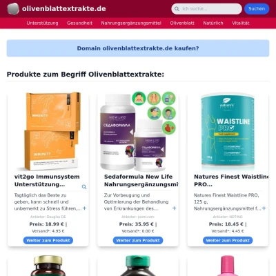 Screenshot olivenblattextrakte.de