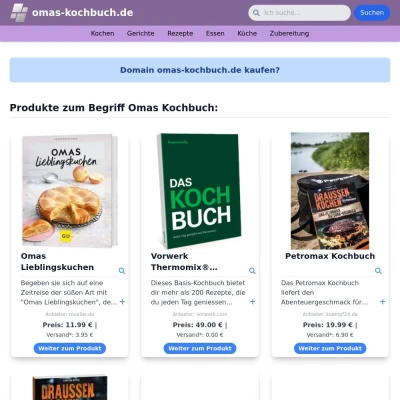 Screenshot omas-kochbuch.de