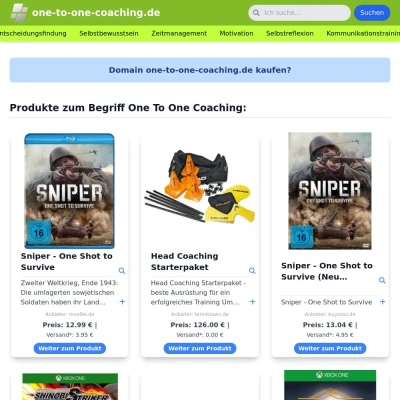 Screenshot one-to-one-coaching.de