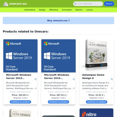 Screenshot onecars.eu