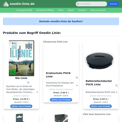 Screenshot onedin-linie.de