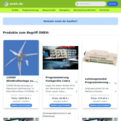 Screenshot oneh.de