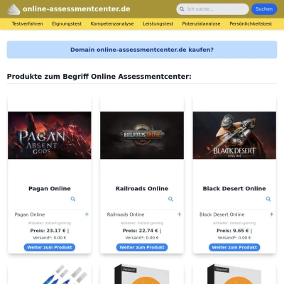 Screenshot online-assessmentcenter.de