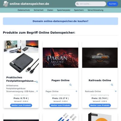 Screenshot online-datenspeicher.de