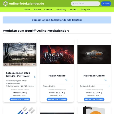 Screenshot online-fotokalender.de
