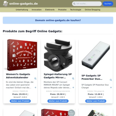 Screenshot online-gadgets.de