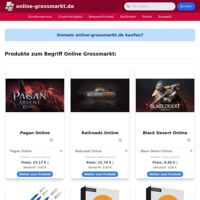 Screenshot online-grossmarkt.de