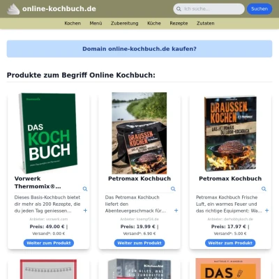 Screenshot online-kochbuch.de