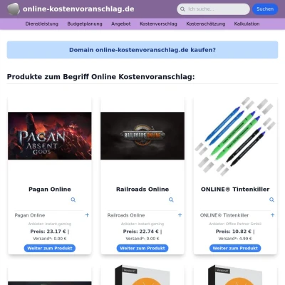 Screenshot online-kostenvoranschlag.de