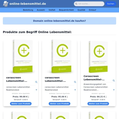 Screenshot online-lebensmittel.de