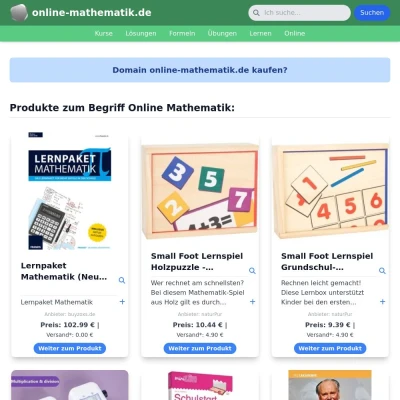 Screenshot online-mathematik.de