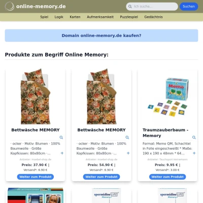 Screenshot online-memory.de