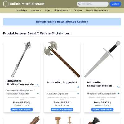 Screenshot online-mittelalter.de