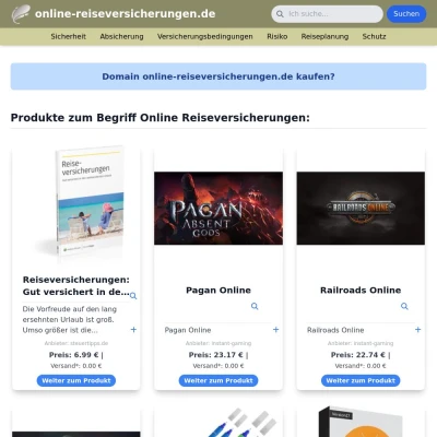 Screenshot online-reiseversicherungen.de