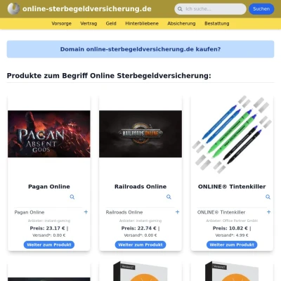 Screenshot online-sterbegeldversicherung.de