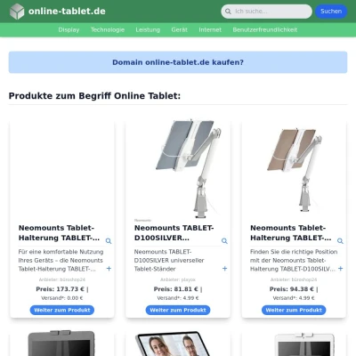 Screenshot online-tablet.de