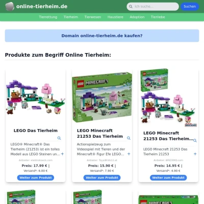 Screenshot online-tierheim.de